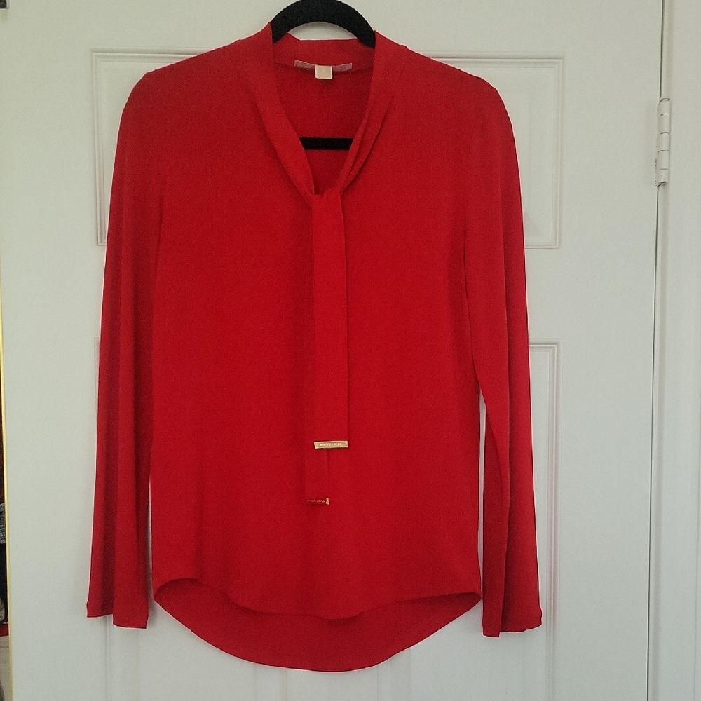 Michael Kors Red Long Sleeve Top S